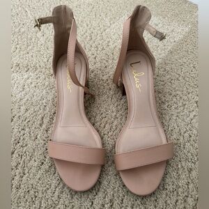 Lulu’s Beige Block Heels